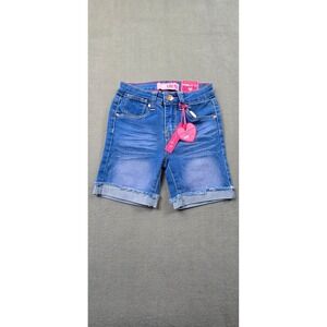 Pink‎ Latte Girls Blue Denim Shorts Size 7 NWT Frayed Raw Hem Supersoft Comfy